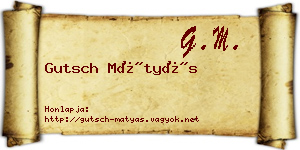 Gutsch Mátyás névjegykártya